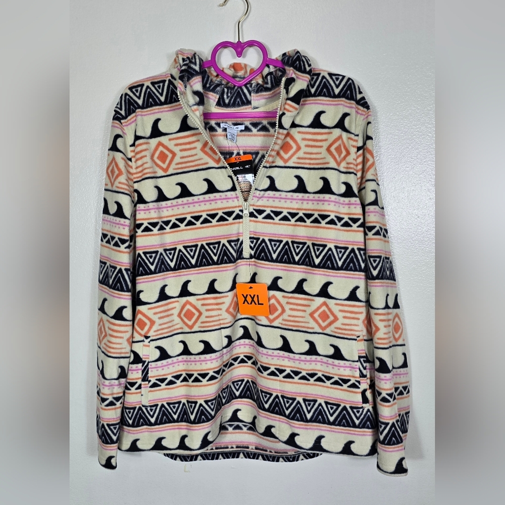 O'Neill Multicolor Patterned Fleece Hoodie XXL